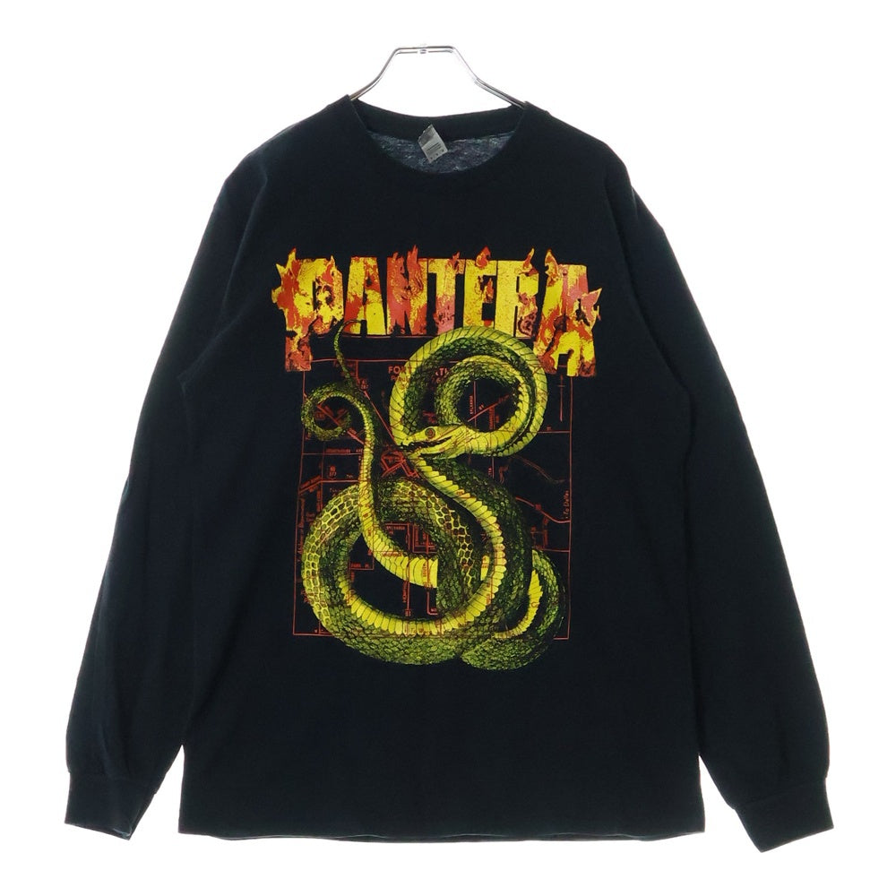 GILDAN(ギルダン) PANTERA WORLD TOUR 2023 TOKYO OSAKA パンテラ ワールドツアー 東京 大阪 両面プリント クルーネック長袖Tシャツ カットソー ブラック