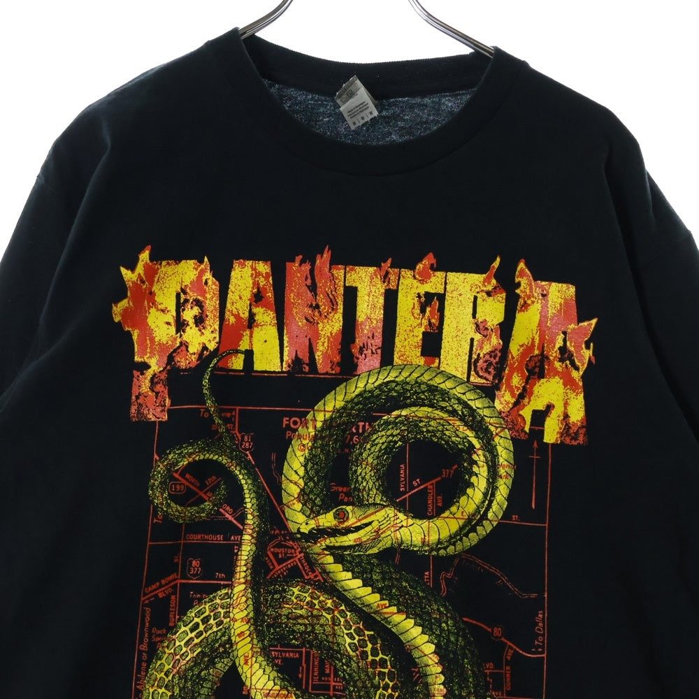 GILDAN(ギルダン) PANTERA WORLD TOUR 2023 TOKYO OSAKA パンテラ ワールドツアー 東京 大阪 両面プリント クルーネック長袖Tシャツ カットソー ブラック