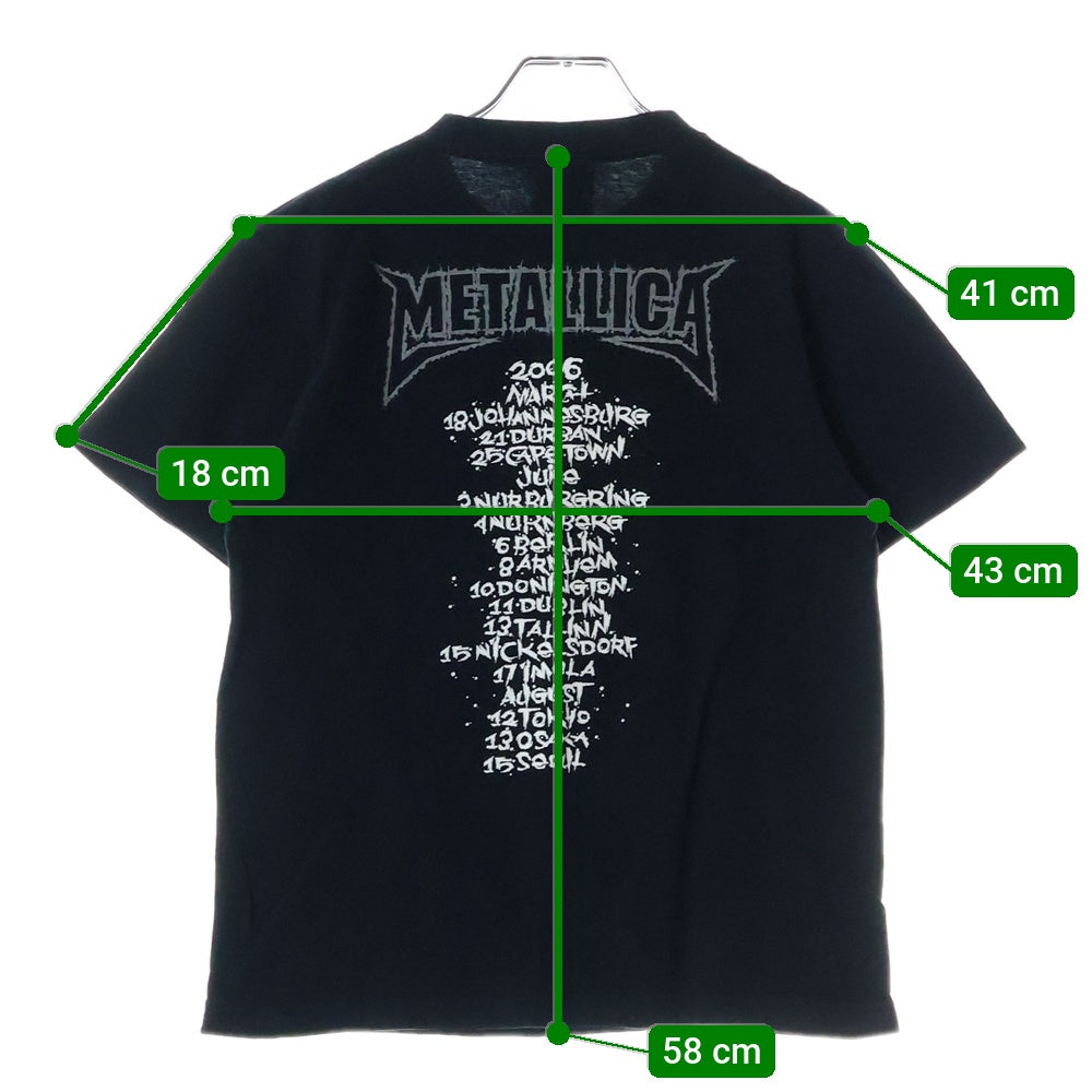 VINTAGE(ヴィンテージ) 00S METALLICA 2006 TOUR メタリカ ツアー 両面プリント クルーネック半袖Tシャツ カットソー ブラック