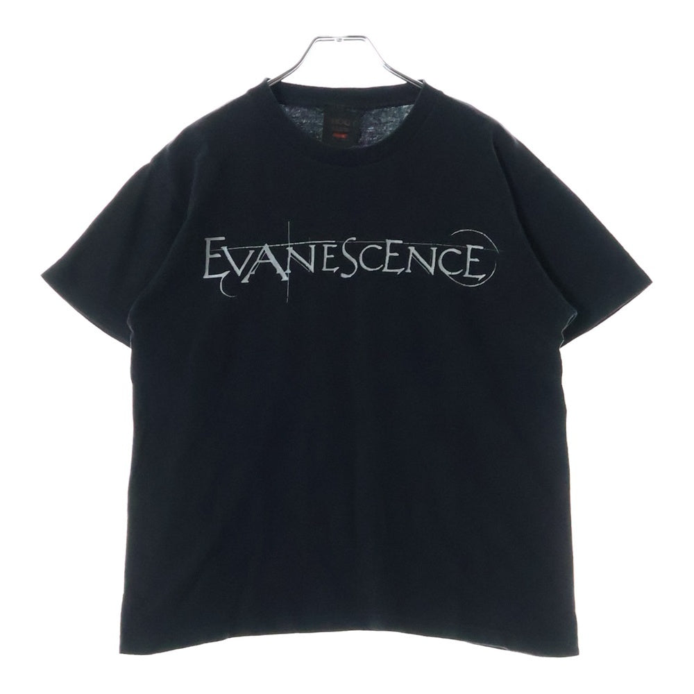 VINTAGE(ヴィンテージ) 00S EVANESCENCE SHOOTタグ エヴァネッセンス フロントプリント クルーネック半袖Tシャツ カットソー ブラック