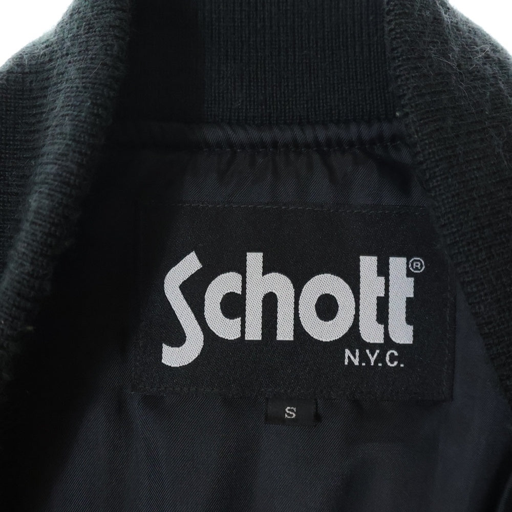 SCHOTT(ショット) GARAGE CLUB 13 MA-1 ガレージ クラブ ロゴワッペン ミリタリー ジップアップブルゾン ボンバージャケット ブラック 3152021