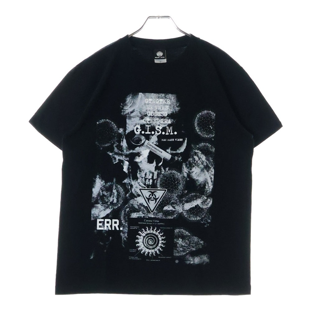 NO BRAND(ノーブランド) G.I.S.M ギムズ 両面プリント クルーネック半袖Tシャツ カットソー ブラック