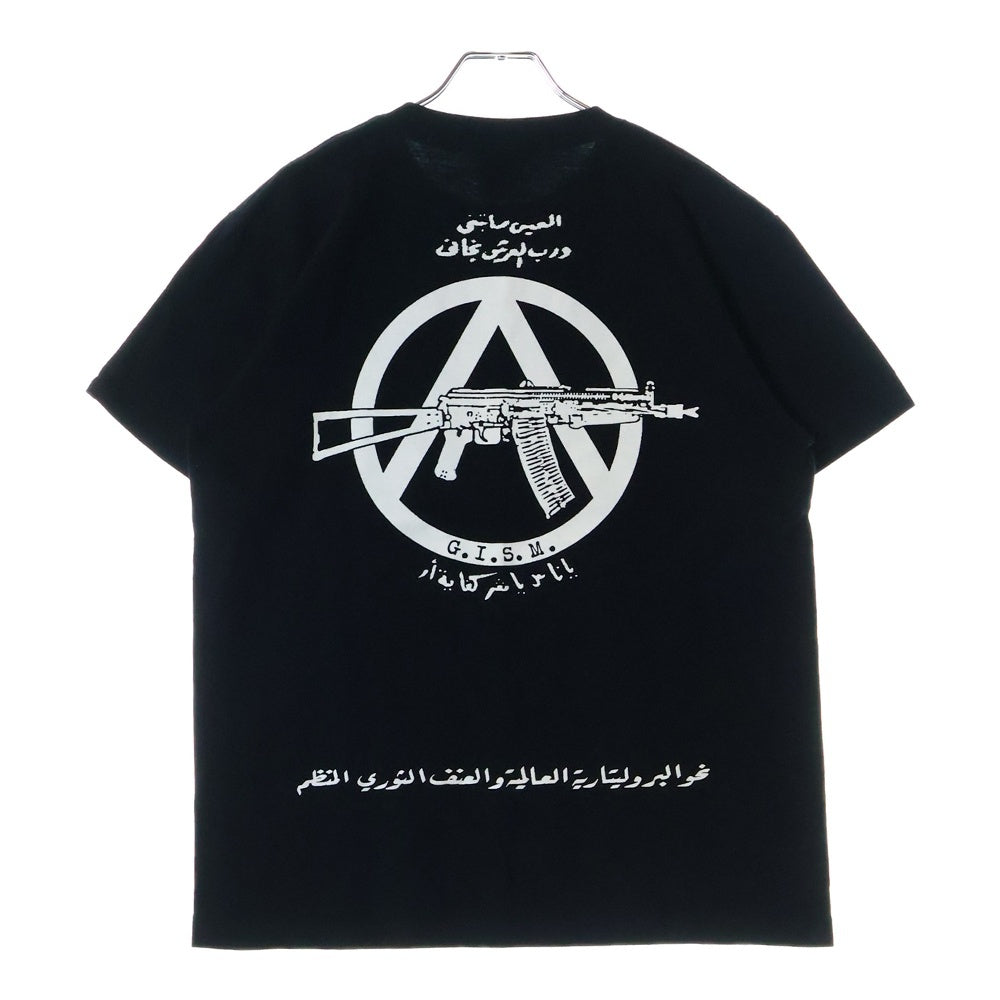 NO BRAND(ノーブランド) G.I.S.M ギムズ 両面プリント クルーネック半袖Tシャツ カットソー ブラック