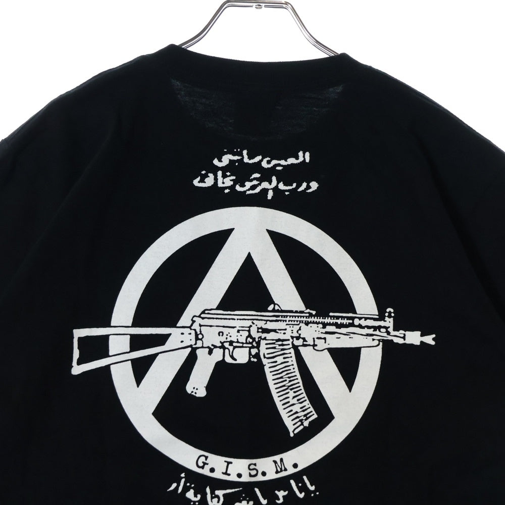 NO BRAND(ノーブランド) G.I.S.M ギムズ 両面プリント クルーネック半袖Tシャツ カットソー ブラック