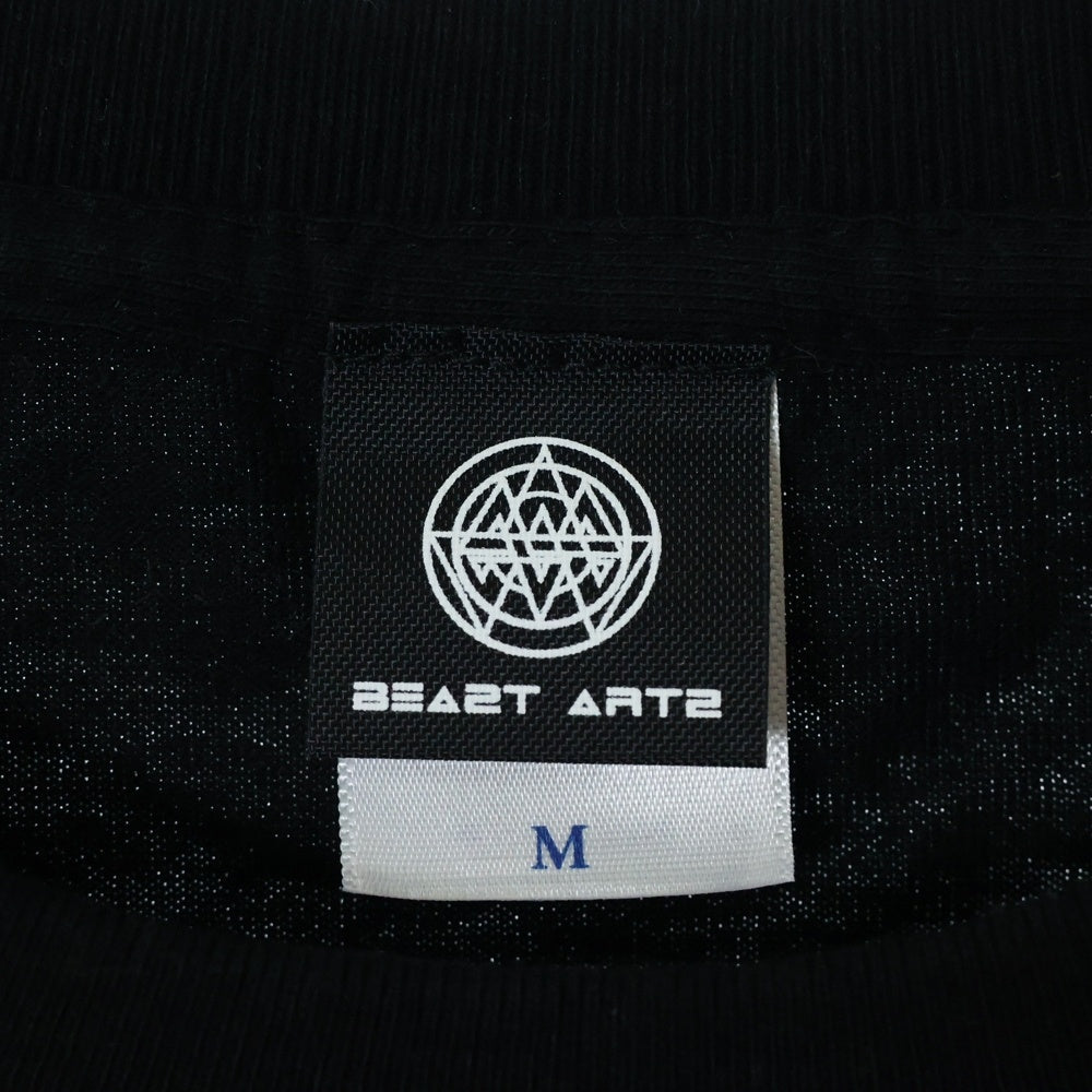 NO BRAND(ノーブランド) G.I.S.M ギムズ 両面プリント クルーネック半袖Tシャツ カットソー ブラック