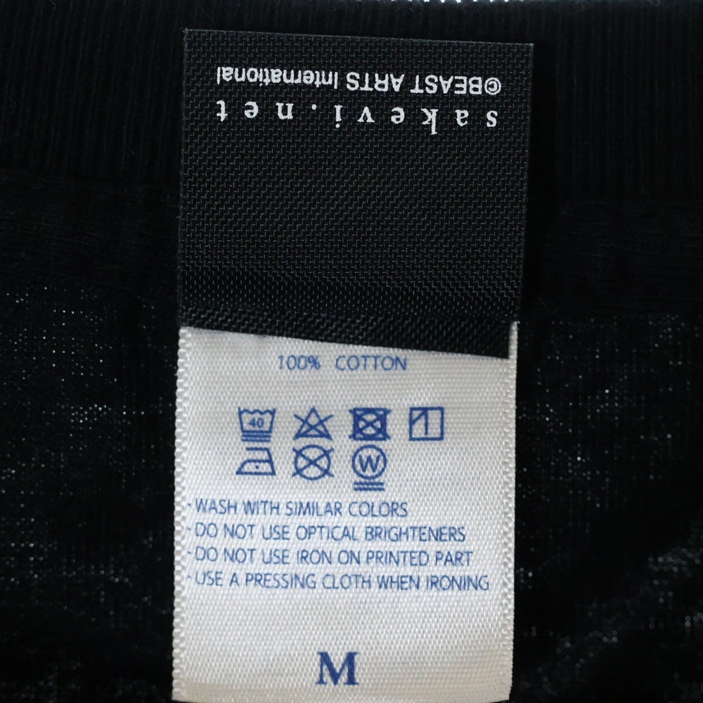 NO BRAND(ノーブランド) G.I.S.M ギムズ 両面プリント クルーネック半袖Tシャツ カットソー ブラック