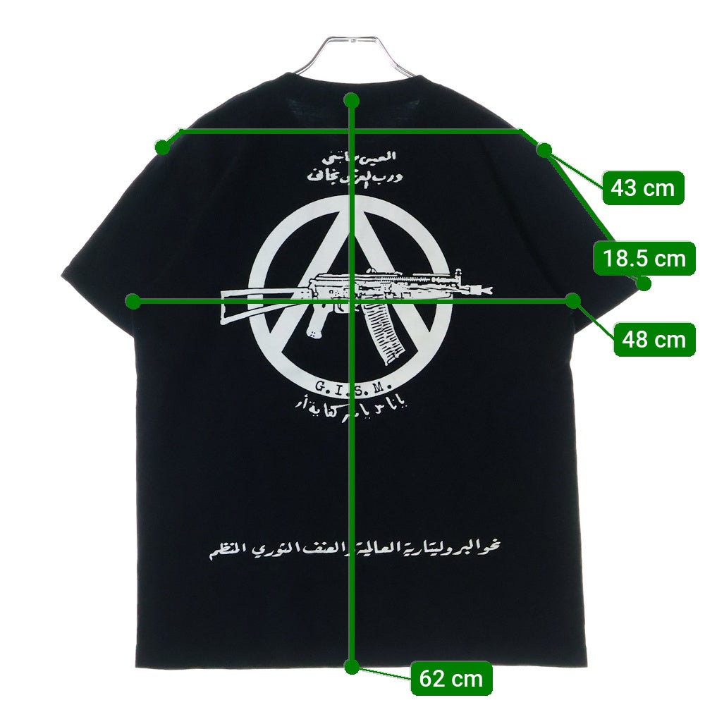NO BRAND(ノーブランド) G.I.S.M ギムズ 両面プリント クルーネック半袖Tシャツ カットソー ブラック