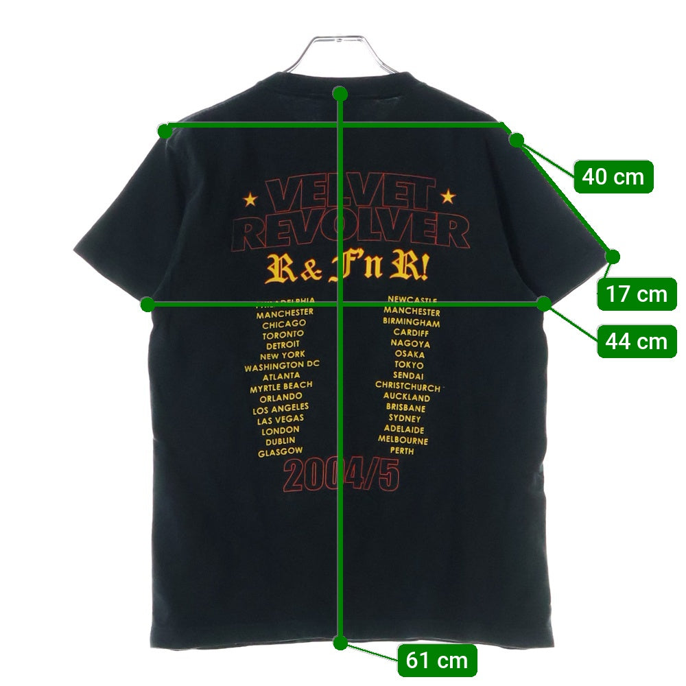 VINTAGE(ヴィンテージ) 00S VELVET REVOLVER ヴィンテージ ベルベット リボルバー ツアー 両面プリント クルーネック半袖Tシャツ カットソー ブラック