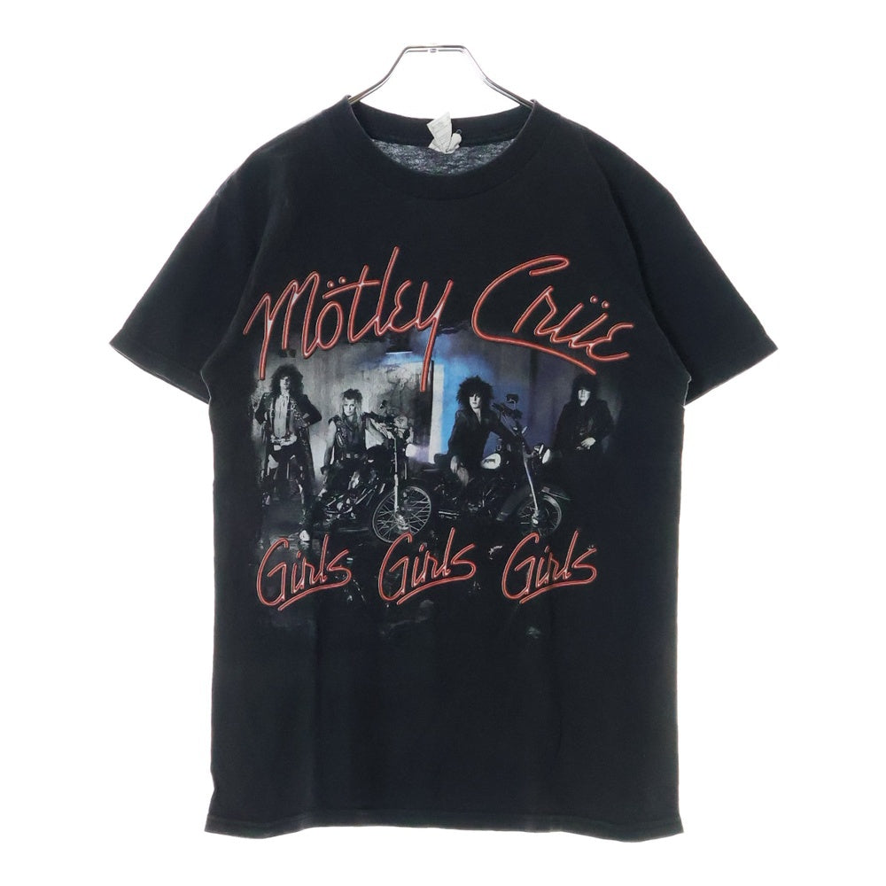 VINTAGE(ヴィンテージ) 00S MOTLEY CRUE GIRLS GIRLS GIRLS 2001 モトリー クルー ガールズ ガールズ ガールズ 両面プリント クルーネック半袖Tシャツ カットソー チャコールグレー