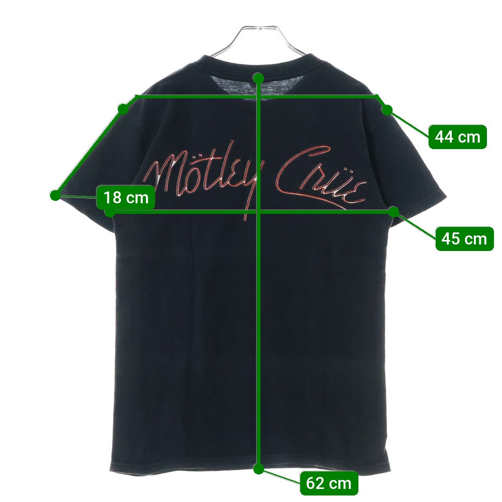 VINTAGE(ヴィンテージ) 00S MOTLEY CRUE GIRLS GIRLS GIRLS 2001 モトリー クルー ガールズ ガールズ ガールズ 両面プリント クルーネック半袖Tシャツ カットソー チャコールグレー