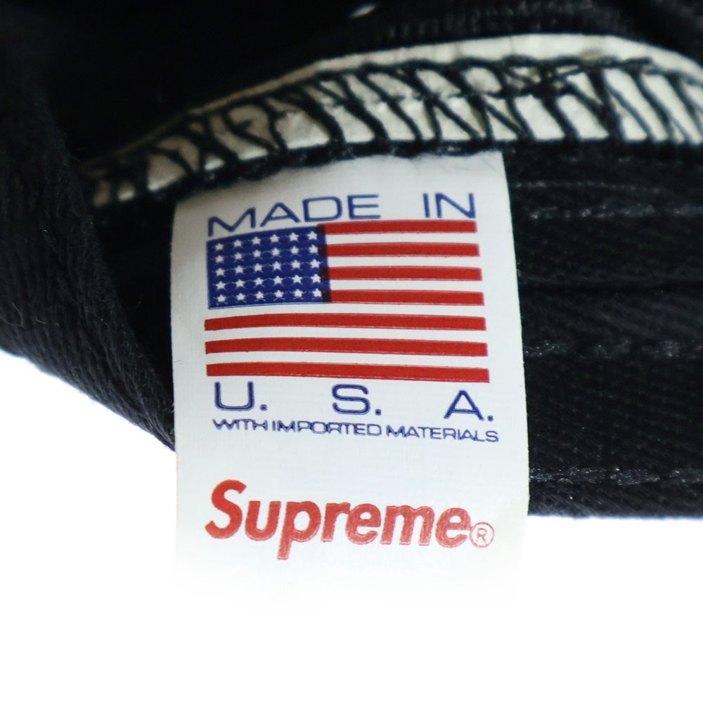 SUPREME(シュプリーム) 22SS Crushed Velvet Camp Cap ボックスロゴ クラッシュド ベルベット ベロア キャンプキャップ 帽子 ブラック