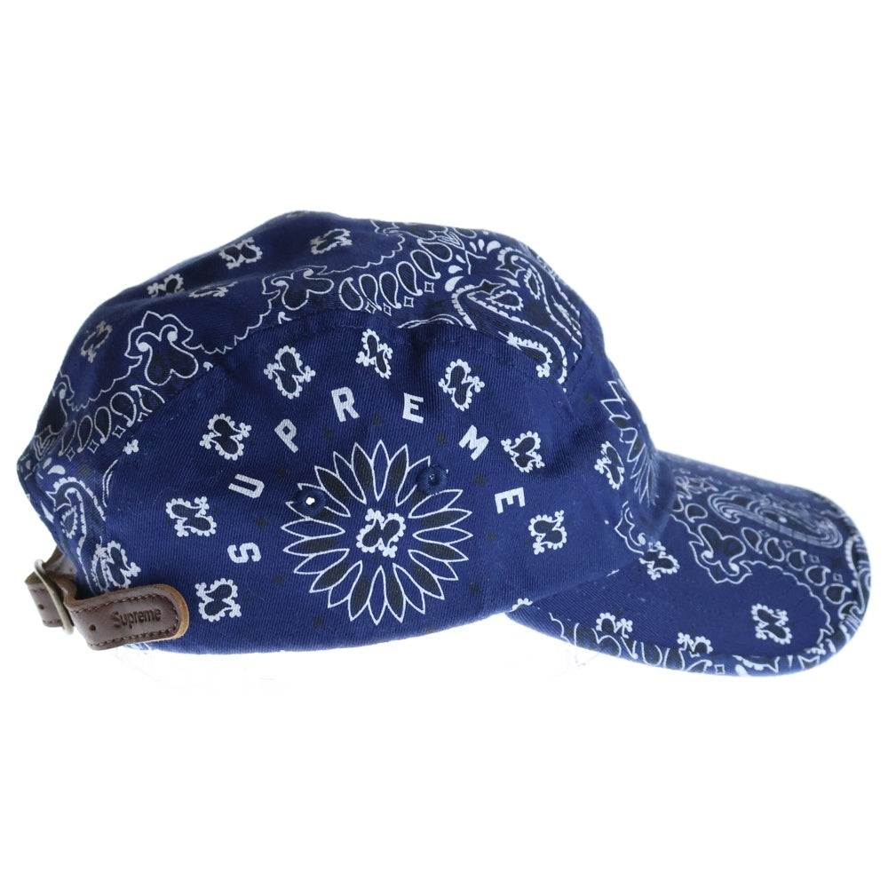 SUPREME(シュプリーム) 21SS Bandana Camp Cap ボックスロゴ バンダナ キャンプキャップ 帽子 ネイビー