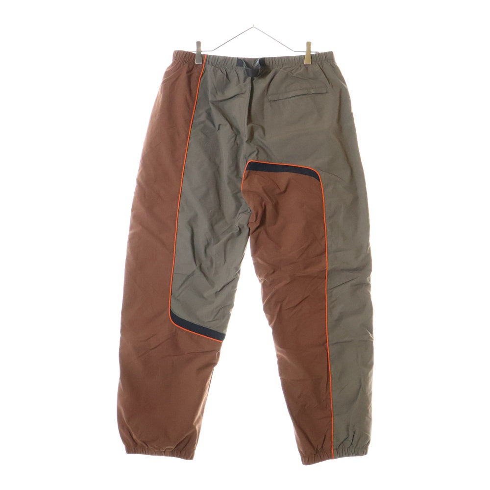 SUPREME(シュプリーム) 21AW S Paneled Belted Track Pant Sパネルド ベルテッド サイドロゴ ナイロン トラックパンツ ブラウン/オレンジ
