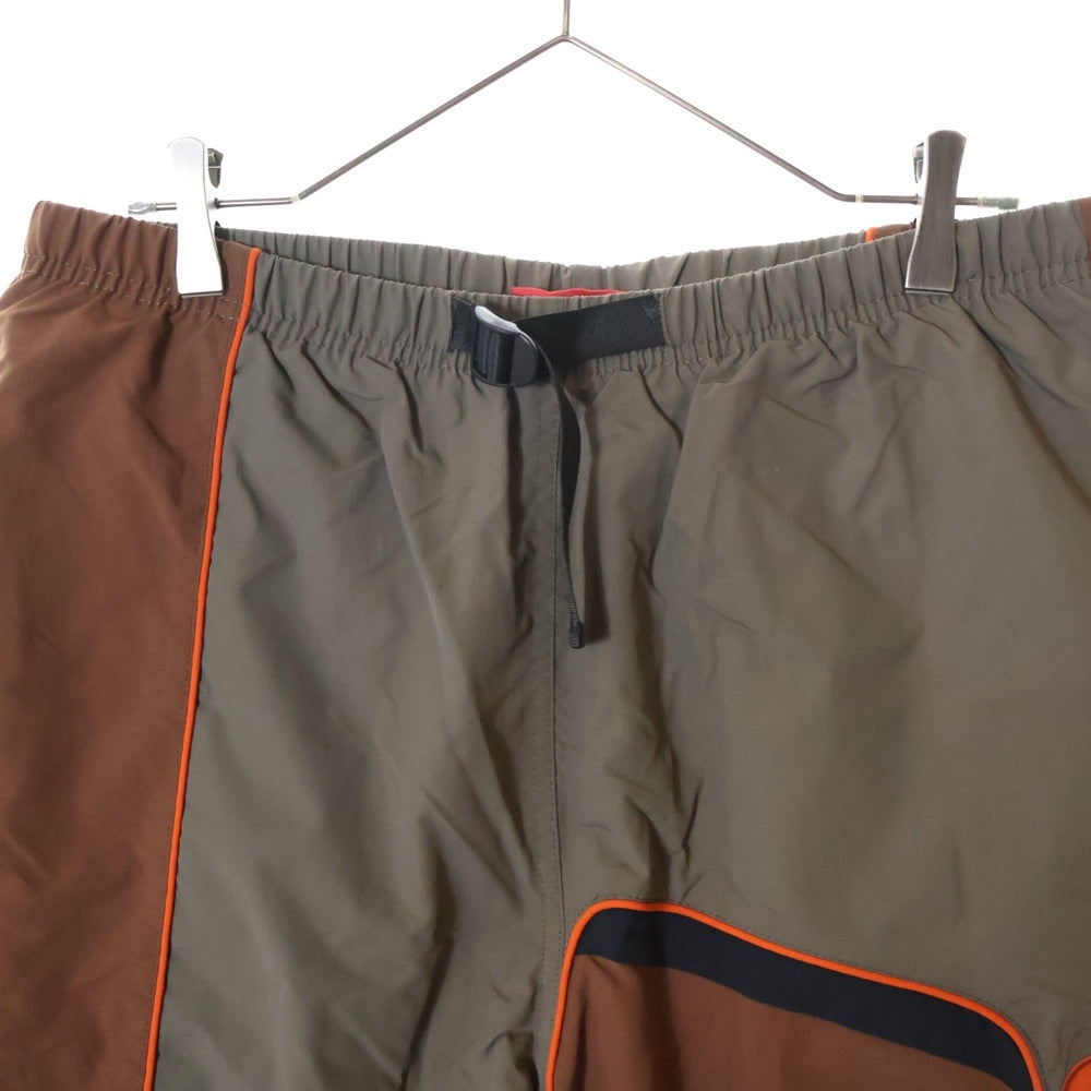 SUPREME(シュプリーム) 21AW S Paneled Belted Track Pant Sパネルド ベルテッド サイドロゴ ナイロン トラックパンツ ブラウン/オレンジ
