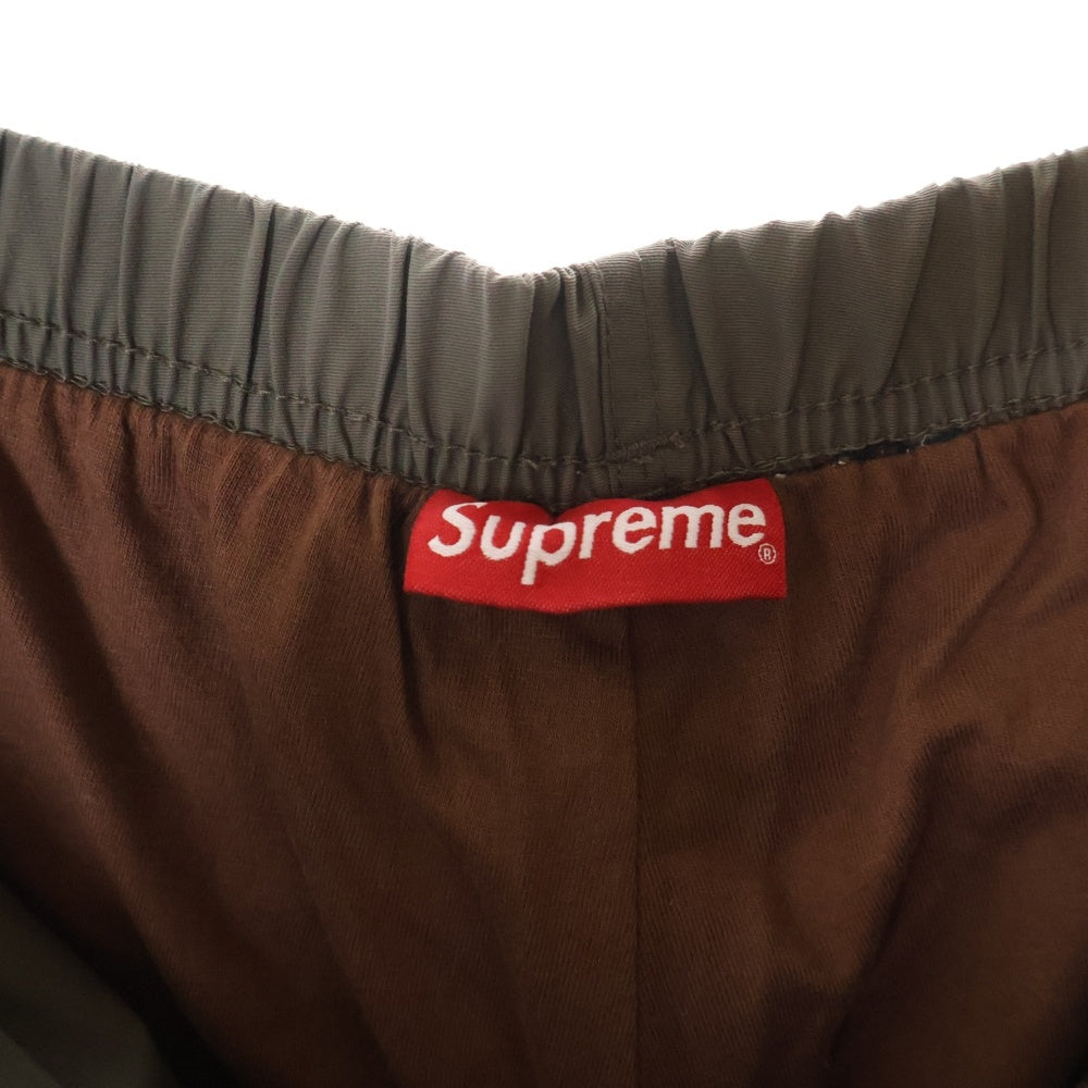 SUPREME(シュプリーム) 21AW S Paneled Belted Track Pant Sパネルド ベルテッド サイドロゴ ナイロン トラックパンツ ブラウン/オレンジ