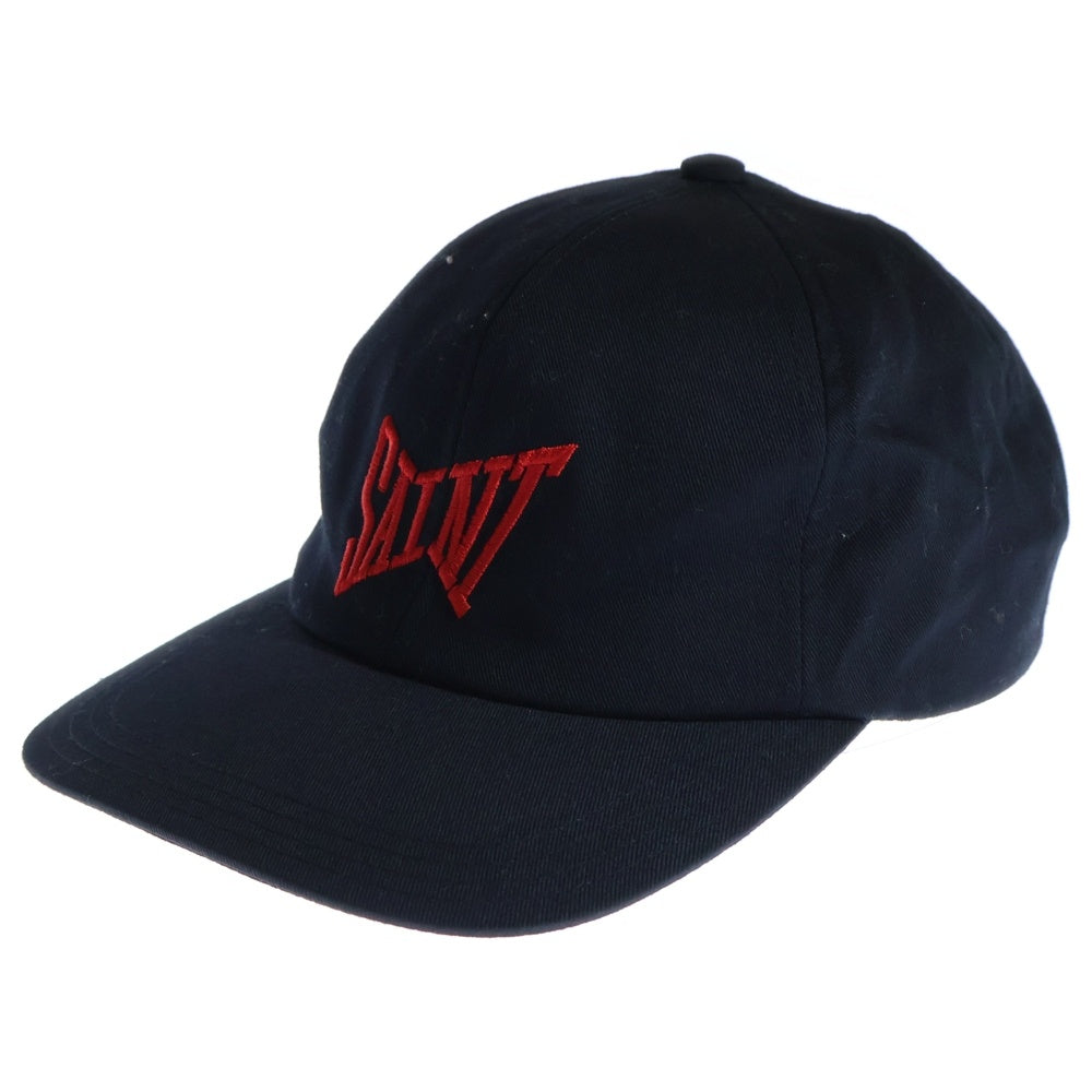 SAINT MICHAEL(セントマイケル) 21SS LOGO CAP ロゴ刺繍 6パネル キャップ 帽子 ブラック SM-S21-0000-040