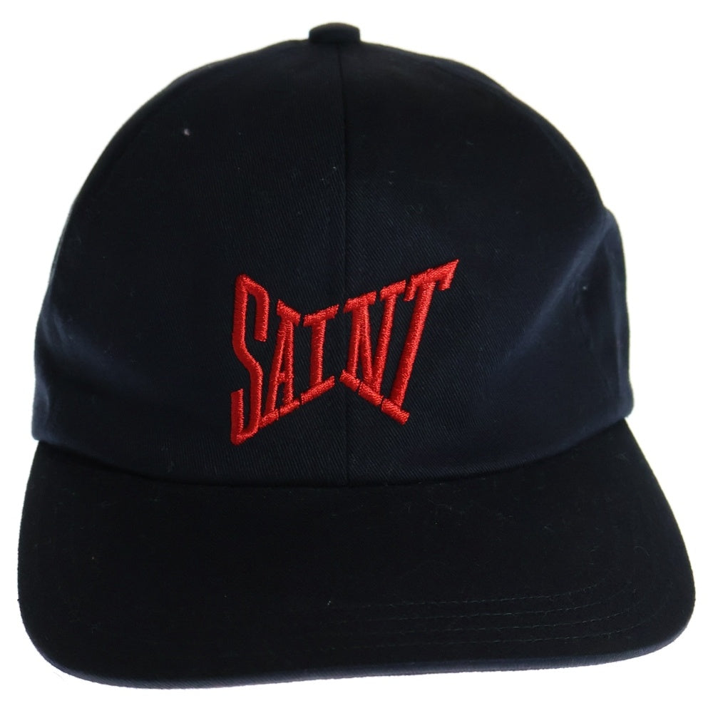SAINT MICHAEL(セントマイケル) 21SS LOGO CAP ロゴ刺繍 6パネル キャップ 帽子 ブラック SM-S21-0000-040