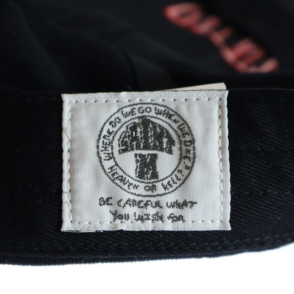 SAINT MICHAEL(セントマイケル) 21SS LOGO CAP ロゴ刺繍 6パネル キャップ 帽子 ブラック SM-S21-0000-040