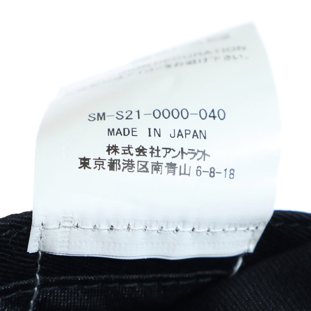 SAINT MICHAEL(セントマイケル) 21SS LOGO CAP ロゴ刺繍 6パネル キャップ 帽子 ブラック SM-S21-0000-040