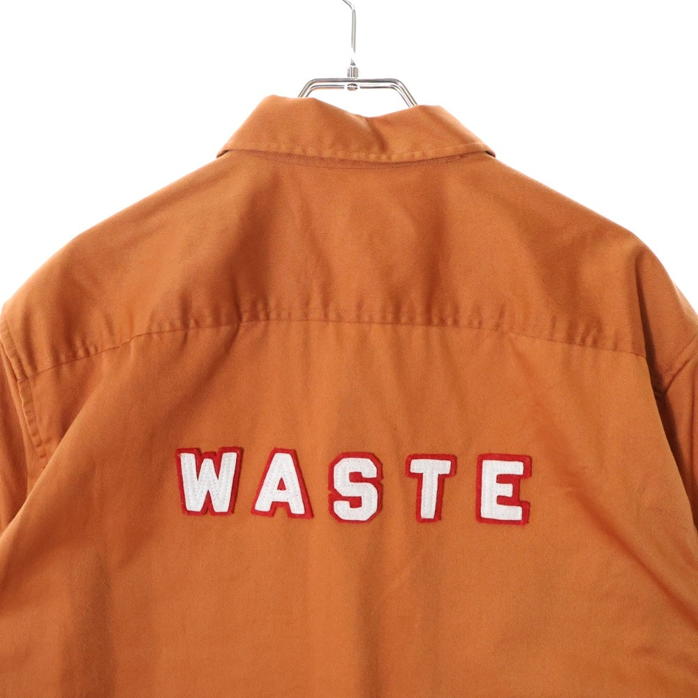 SUPREME(シュプリーム) 17AW Waste Work Shirt バックウェイストワッペン フロントロゴ刺繍 ワークシャツジャケット 長袖シャツ オレンジ
