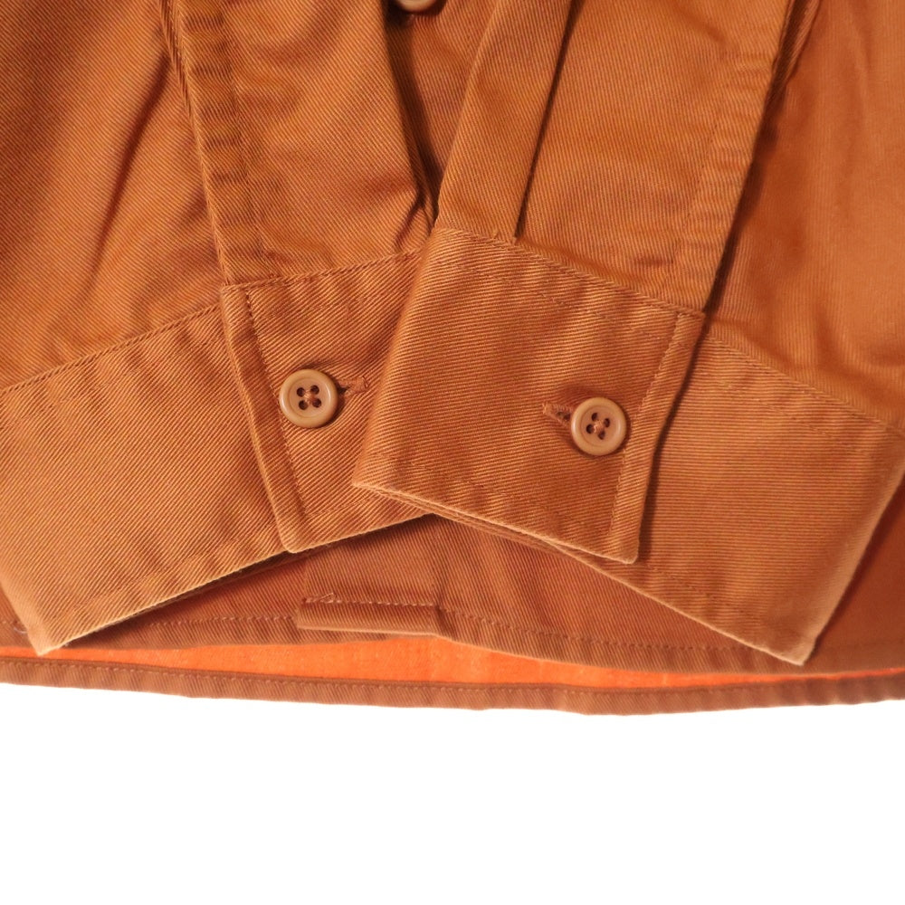 SUPREME(シュプリーム) 17AW Waste Work Shirt バックウェイストワッペン フロントロゴ刺繍 ワークシャツジャケット 長袖シャツ オレンジ