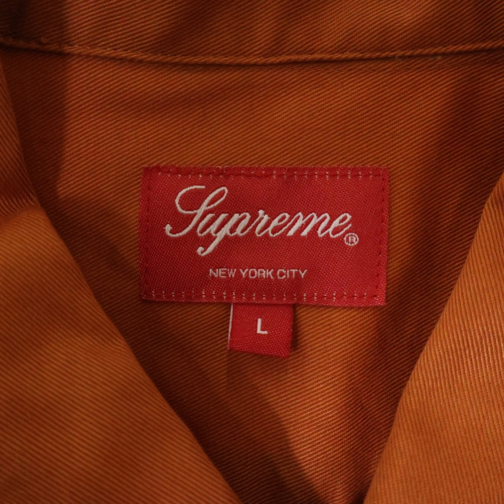 SUPREME(シュプリーム) 17AW Waste Work Shirt バックウェイストワッペン フロントロゴ刺繍 ワークシャツジャケット 長袖シャツ オレンジ