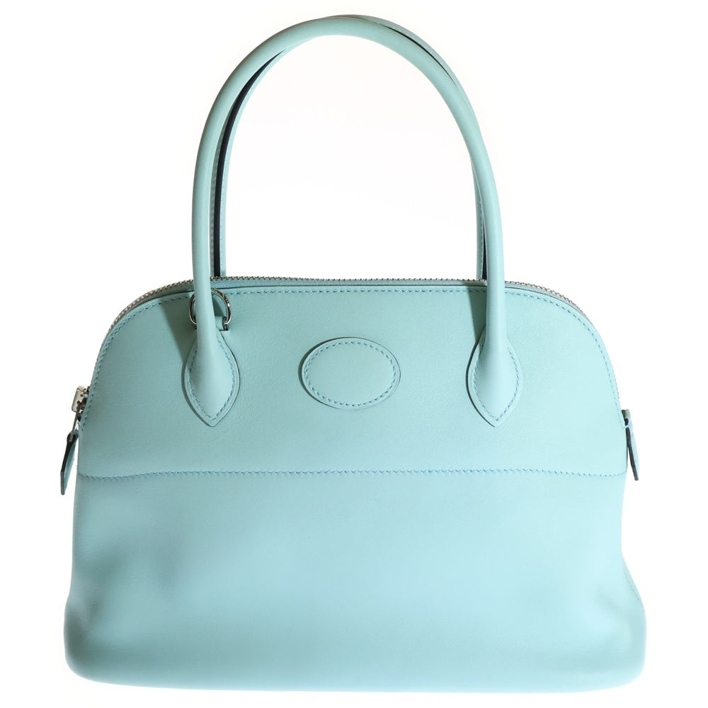 HERMES(エルメス) ボリード27 ブルーゼファー ヴォースイフト 2Way レザー ハンドバッグ ライトブルー A刻印 シルバー金具 レディース