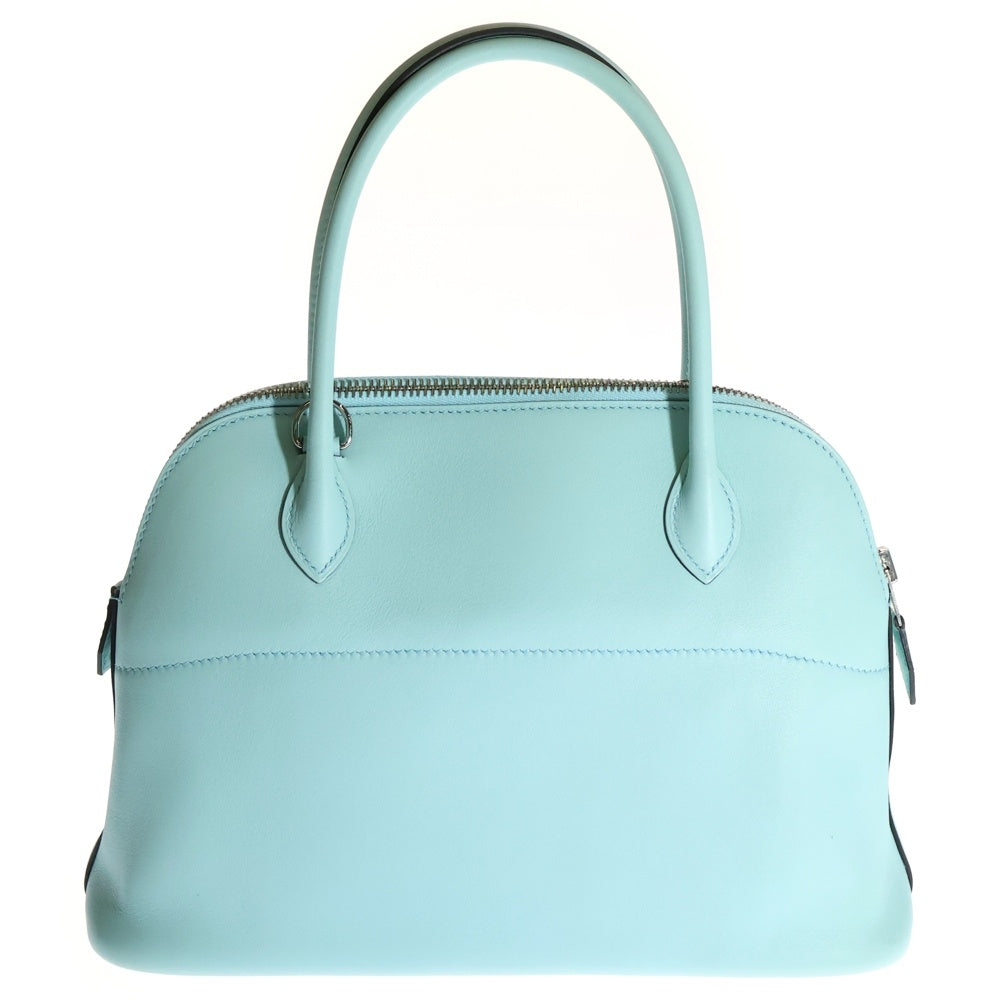 HERMES(エルメス) ボリード27 ブルーゼファー ヴォースイフト 2Way レザー ハンドバッグ ライトブルー A刻印 シルバー金具 レディース
