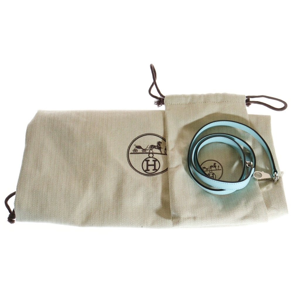 HERMES(エルメス) ボリード27 ブルーゼファー ヴォースイフト 2Way レザー ハンドバッグ ライトブルー A刻印 シルバー金具 レディース