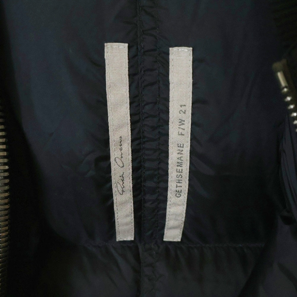 Rick Owens(リックオウエンス) 21AW GETHSEMANE FLIGHT JACKET ゲッセマネ期 フライトダウンジャケット ブラック RU02A5788-NZD3