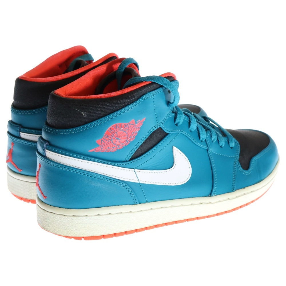 NIKE(ナイキ) 【観賞用 2014年製】 AIR JORDAN 1 MID TROPICAL TEAL エアジョーダン1 トロピカルティール ハイカットスニーカー ブルー US10.5/28.5cm 554724-308