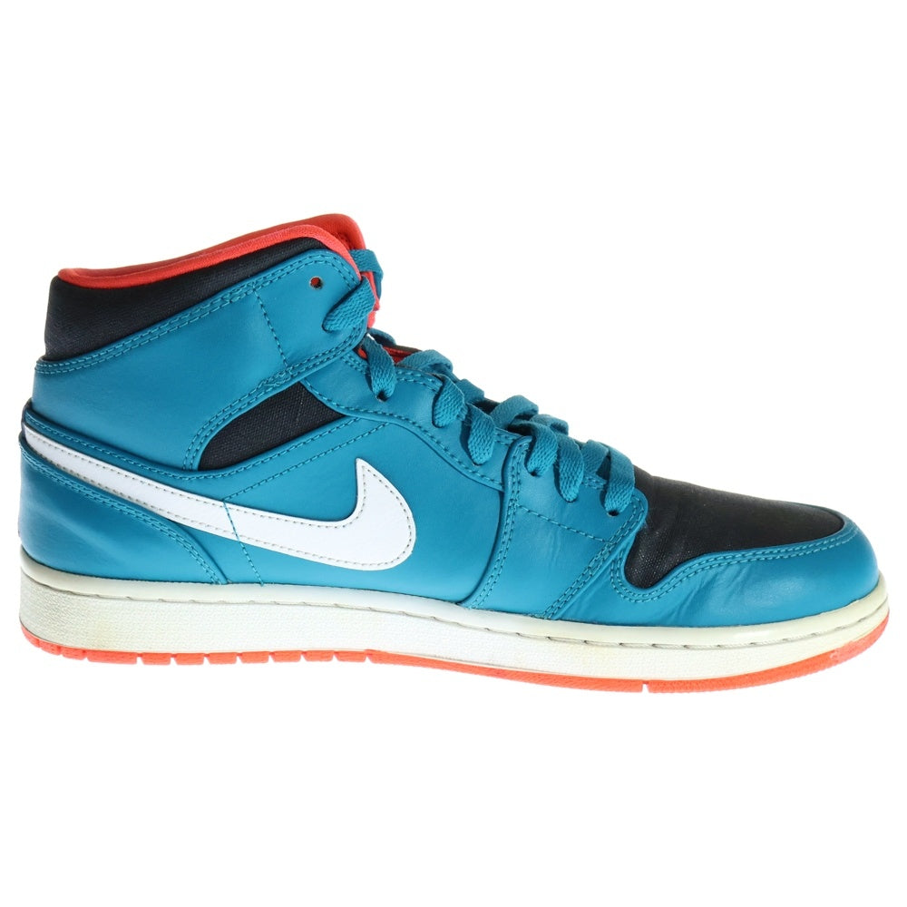 NIKE(ナイキ) 【観賞用 2014年製】 AIR JORDAN 1 MID TROPICAL TEAL エアジョーダン1 トロピカルティール ハイカットスニーカー ブルー US10.5/28.5cm 554724-308