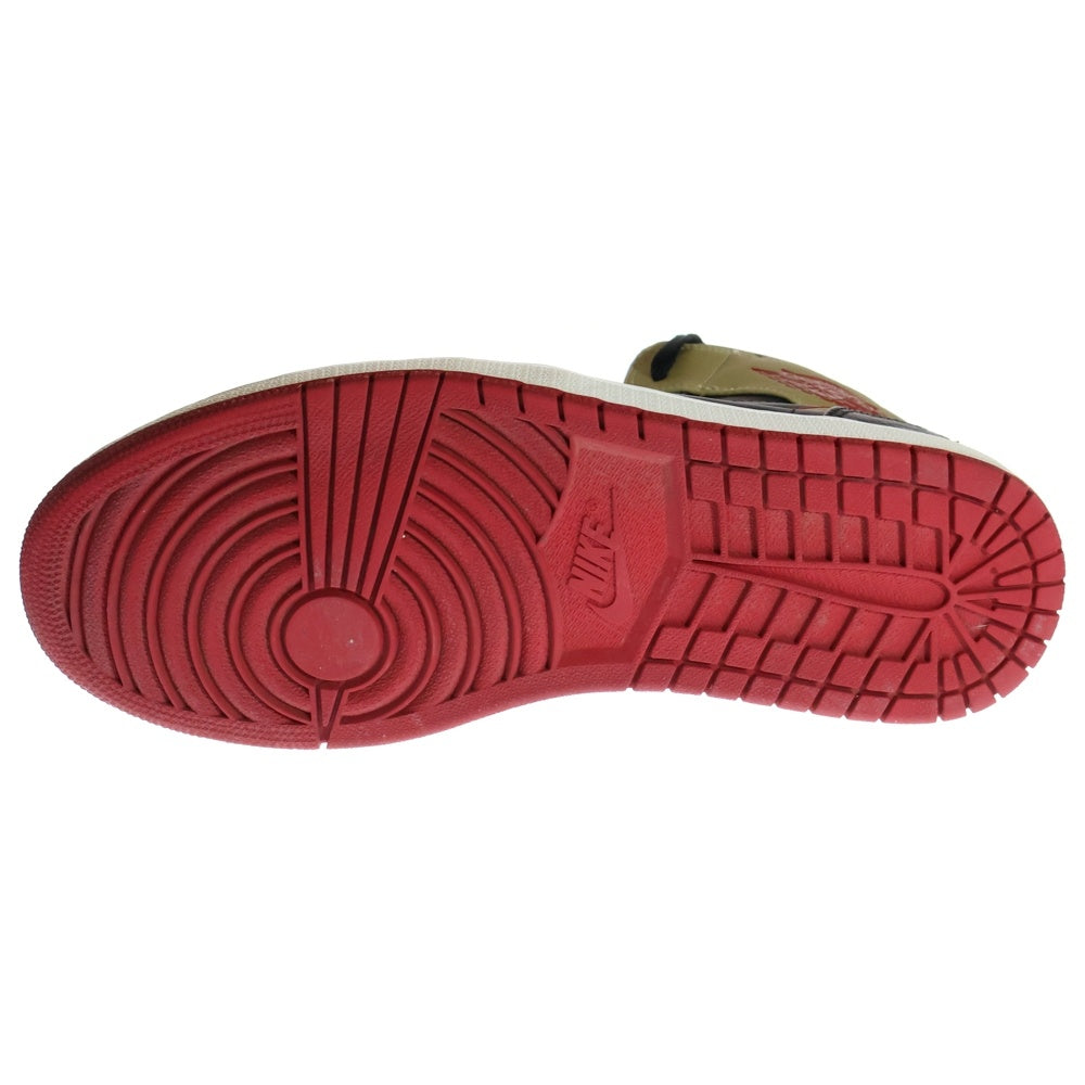 NIKE(ナイキ) 【観賞用 2013年製】 AIR JORDAN 1 MID BLACK GYM RED METALLIC GOLD エアジョーダン1 ジムレッド メタリックゴールド ミッドカットスニーカー US10/28cm