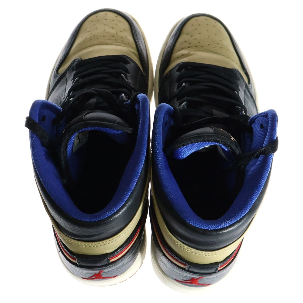 NIKE(ナイキ) 【観賞用 2013年製】 AIR JORDAN 1 MID BLACK GYM RED METALLIC GOLD エアジョーダン1 ジムレッド メタリックゴールド ミッドカットスニーカー US10/28cm