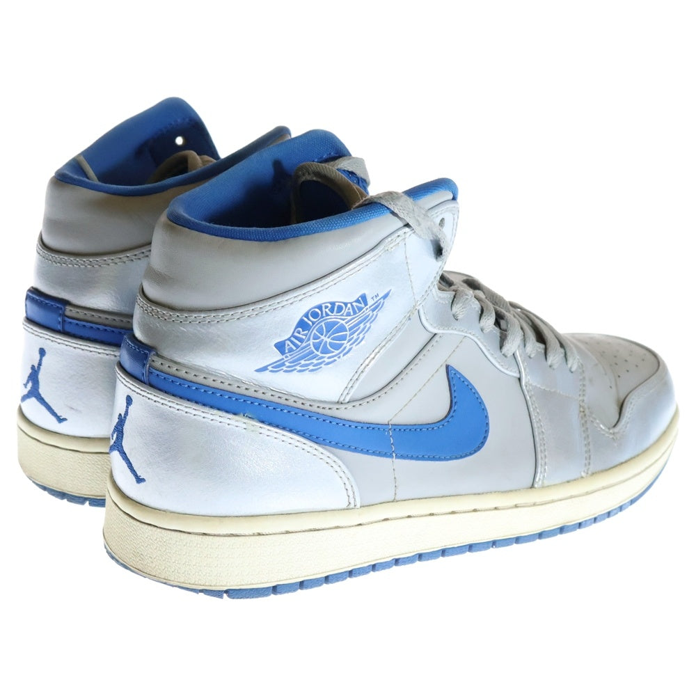NIKE(ナイキ) 【観賞用 2014年製】 AIR JORDAN1 MID WOLF GREY SPORT BLUE エアジョーダン1 ウルフグレイ スポーツブルー ミッドカットスニーカー US10/28cm 554724-025