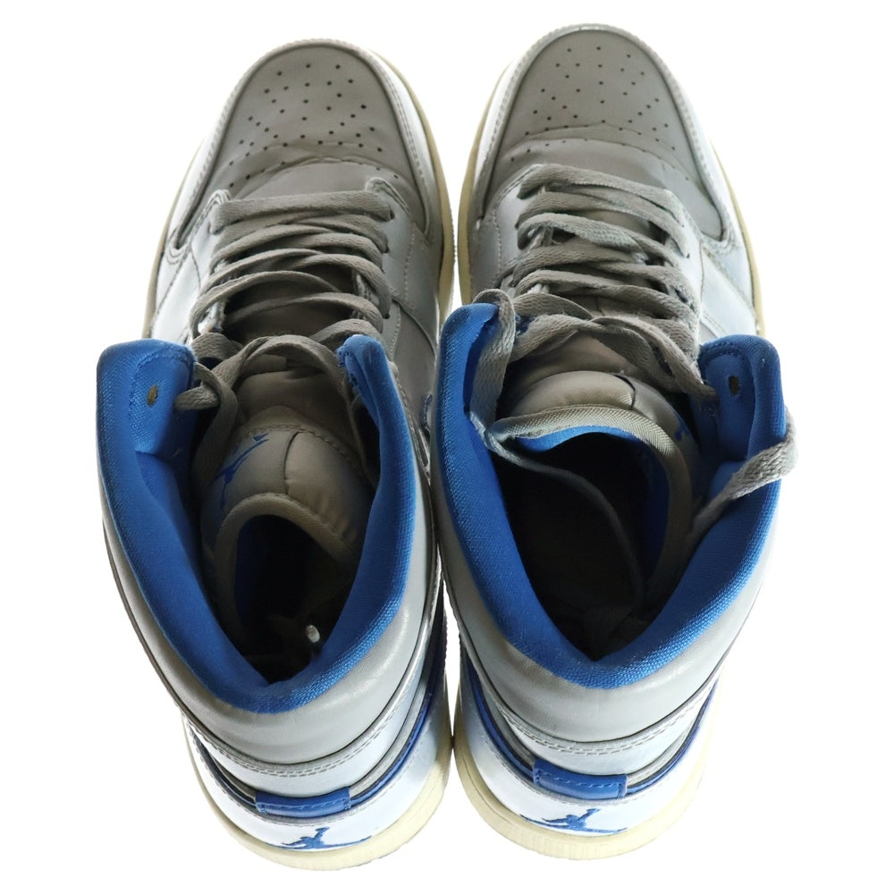 NIKE(ナイキ) 【観賞用 2014年製】 AIR JORDAN1 MID WOLF GREY SPORT BLUE エアジョーダン1 ウルフグレイ スポーツブルー ミッドカットスニーカー US10/28cm 554724-025