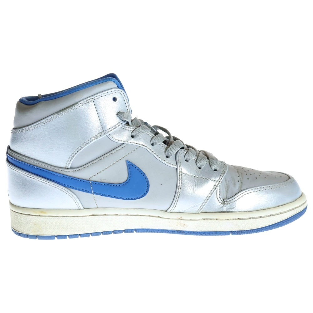 NIKE(ナイキ) 【観賞用 2014年製】 AIR JORDAN1 MID WOLF GREY SPORT BLUE エアジョーダン1 ウルフグレイ スポーツブルー ミッドカットスニーカー US10/28cm 554724-025