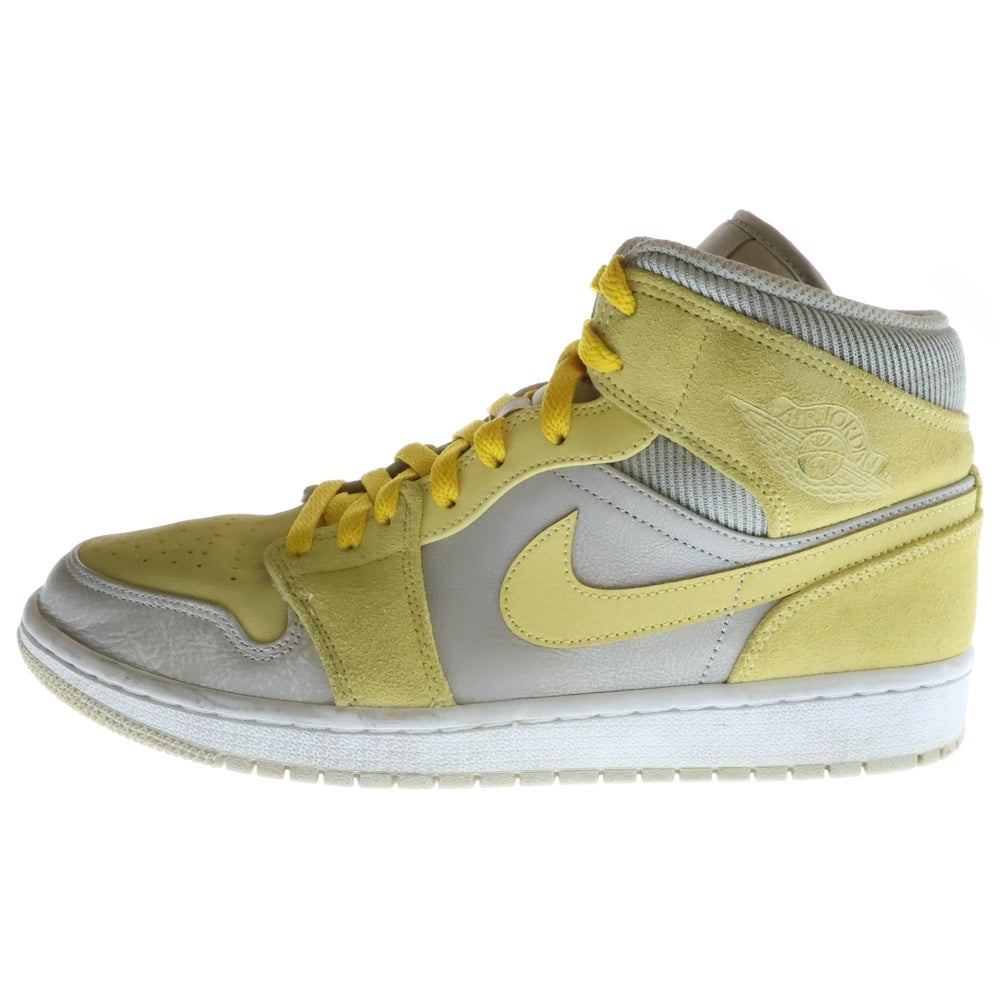 NIKE(ナイキ) AIR JORDAN1 MID MIXED TEXTURES YELLOW エアジョーダン1 ミックスド テクスチャイエロー ミッドカットスニーカー イエロー/グレー US10/28cm DA4666-001