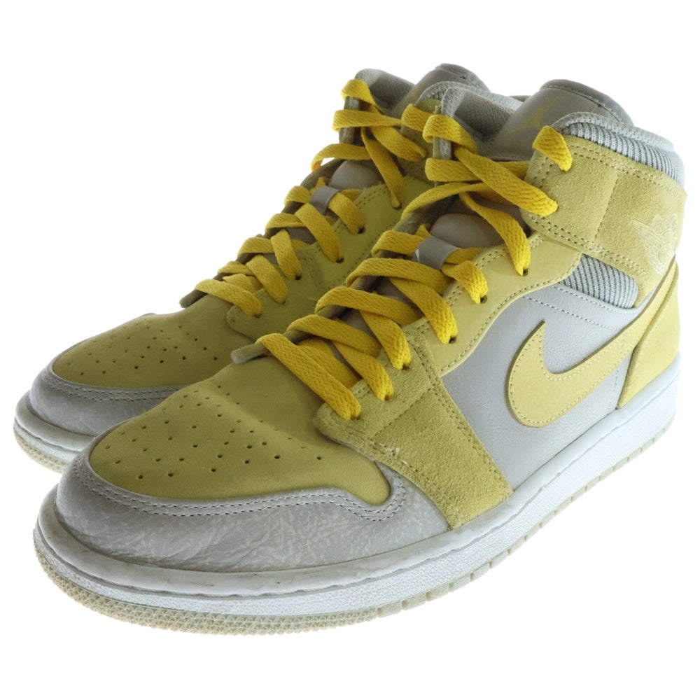 NIKE(ナイキ) AIR JORDAN1 MID MIXED TEXTURES YELLOW エアジョーダン1 ミックスド テクスチャイエロー ミッドカットスニーカー イエロー/グレー US10/28cm DA4666-001