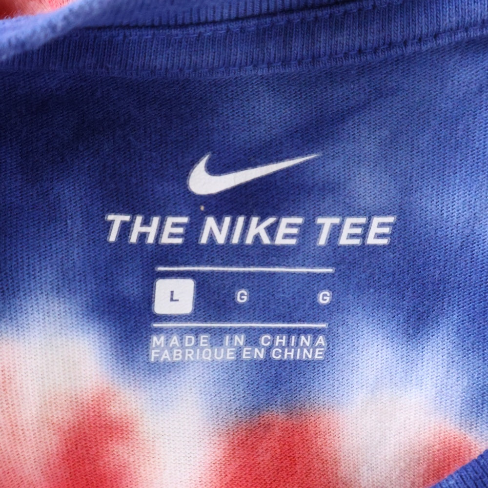 NIKE(ナイキ) 20SS AS M NK DREAM TM EAST フロントロゴ スカル タイダイ クルーネック 半袖Tシャツ カットソー ブルー/レッド