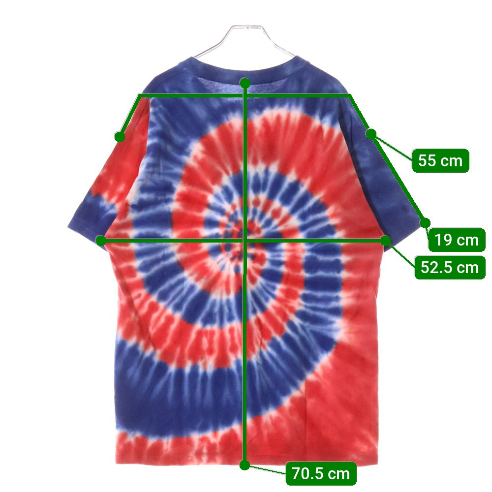 NIKE(ナイキ) 20SS AS M NK DREAM TM EAST フロントロゴ スカル タイダイ クルーネック 半袖Tシャツ カットソー ブルー/レッド