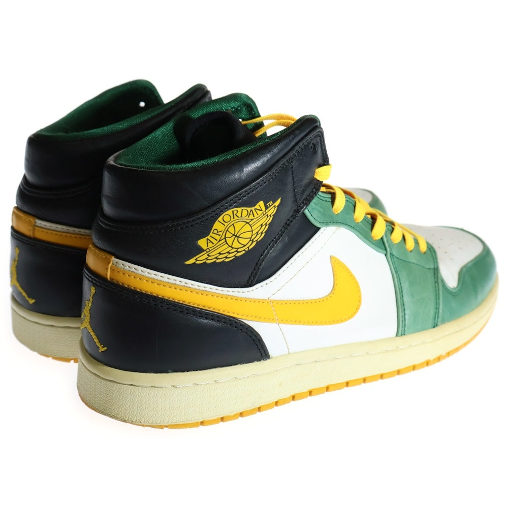 NIKE(ナイキ) 【観賞用 2013年製】AIR JORDAN 1 RETRO MID SONICS エアジョーダン1 ソニックス ミッドカットスニーカー グリーン/イエロー US10.5/28.5cm 554724-307