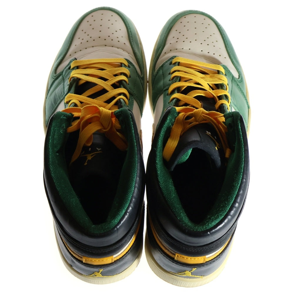 NIKE(ナイキ) 【観賞用 2013年製】AIR JORDAN 1 RETRO MID SONICS エアジョーダン1 ソニックス ミッドカットスニーカー グリーン/イエロー US10.5/28.5cm 554724-307
