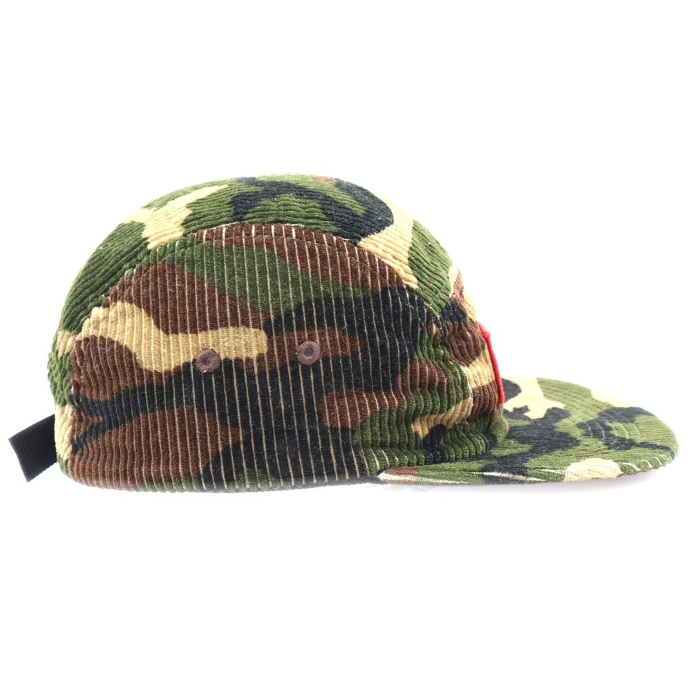 SUPREME(シュプリーム) 19AW Camo Corduroy Camp Cap カモフラ コーデュロイ ボックスロゴ キャップキャップ 帽子 カーキ/ブラウン