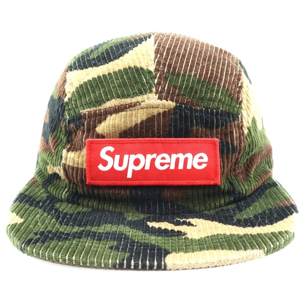 SUPREME(シュプリーム) 19AW Camo Corduroy Camp Cap カモフラ コーデュロイ ボックスロゴ キャップキャップ 帽子 カーキ/ブラウン
