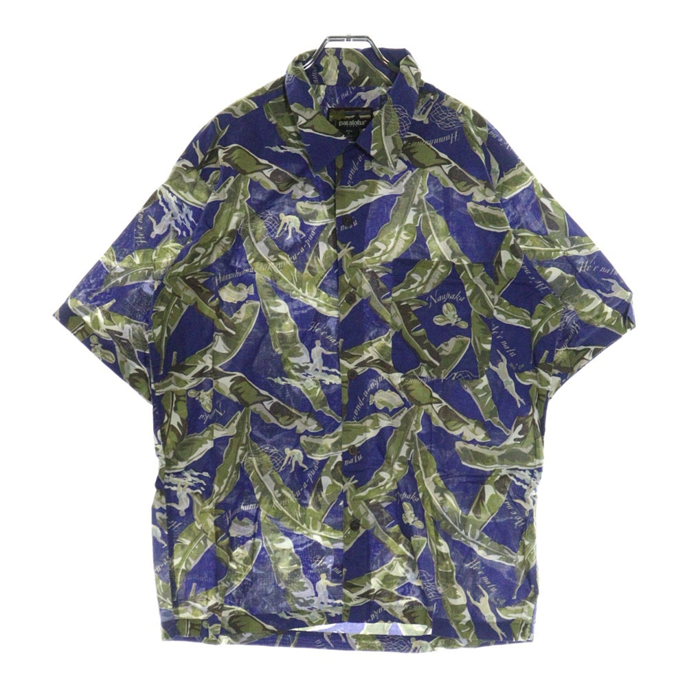 PATAGONIA(パタゴニア) 1999年製 バナナリーフ柄 アロハシャツ 半袖シャツ パタロハ ブルー