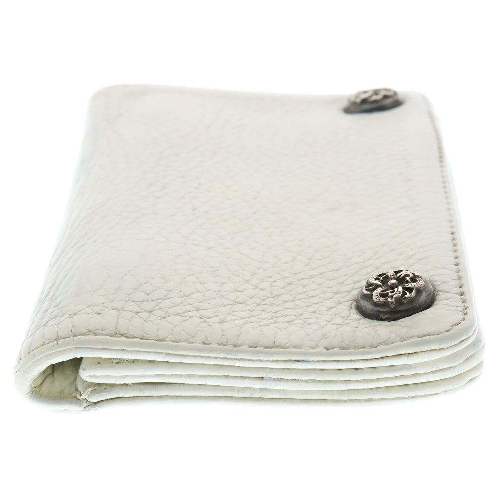 CHROME HEARTS(クロムハーツ) 1ZIP 1ジップ ケルティックボタン レザーウォレット 財布 ホワイト/シルバー