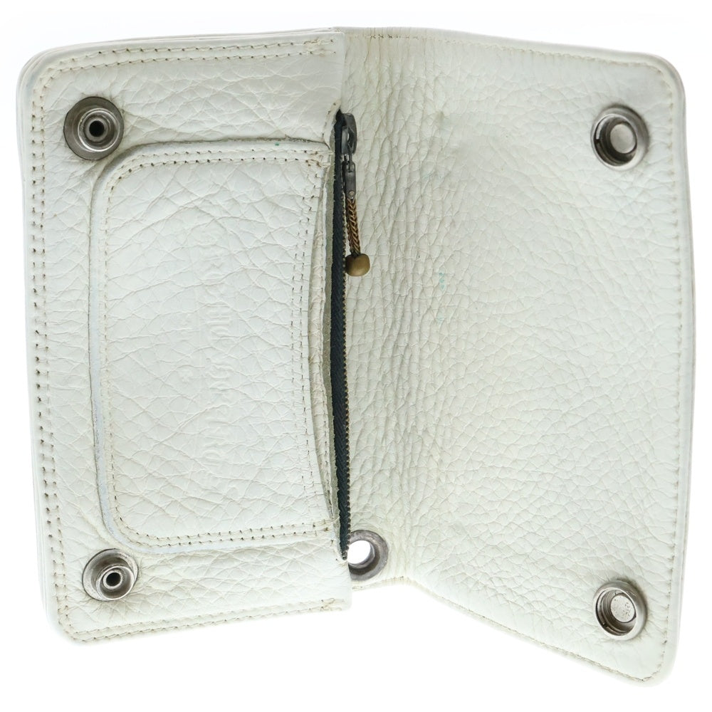 CHROME HEARTS(クロムハーツ) 1ZIP 1ジップ ケルティックボタン レザーウォレット 財布 ホワイト/シルバー