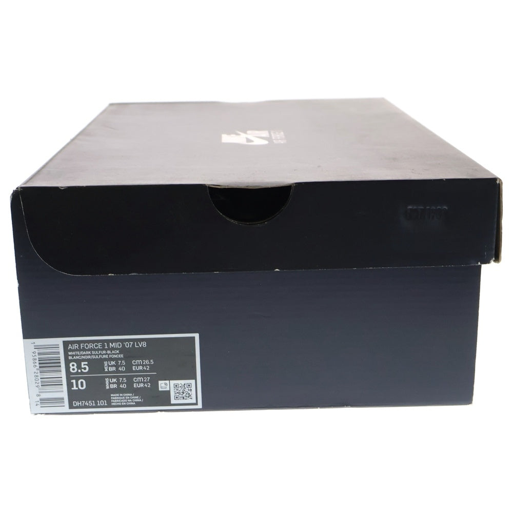 NIKE(ナイキ) AIR FORCE 1 MID 07 LV8 DARK SULFUR エアフォースワン ミッドカットスニーカー ホワイト US8.5/26.5cm DH7451-101