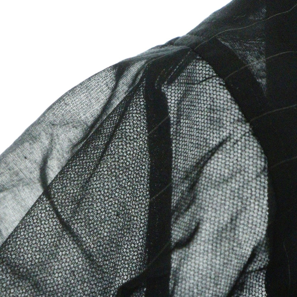 Sacai(サカイ) 23SS パフスリーブ ストライプシャツワンピース ブラック レディース 23-06540